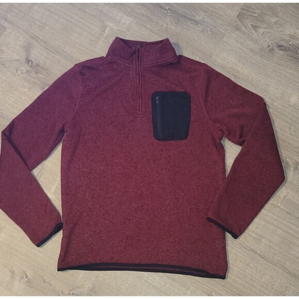 Urban Pipeline Mock Neck, Red & Black Pullover 1/4 Zip‎ Sweatshirt Size Medium